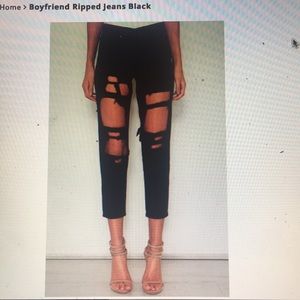 Black Ripped Boyfriend jeans